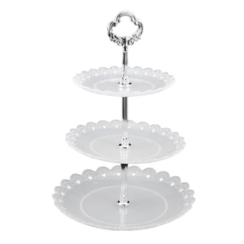 

Cake Rack Three-tier Dessert Rack European Style Cake Display Stand Fruit Plates Multi-layer for Wedding Party (Transparent) A30