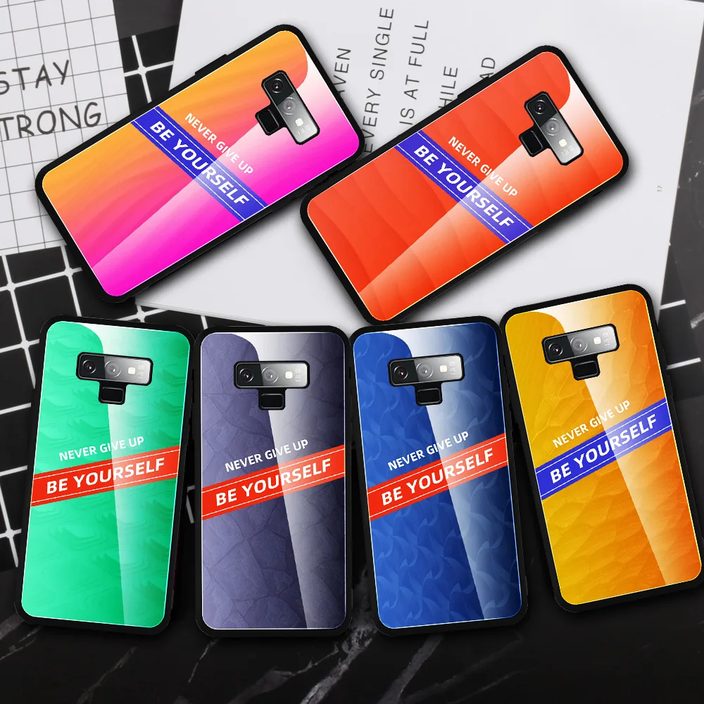 Никогда не оставляйте чехол для samsung Note 10 Note 10 Pro Note 8 Note 9 S10 S10 Plus A10 A30S A50S A80 A90 слова вдохновили стеклянную капу