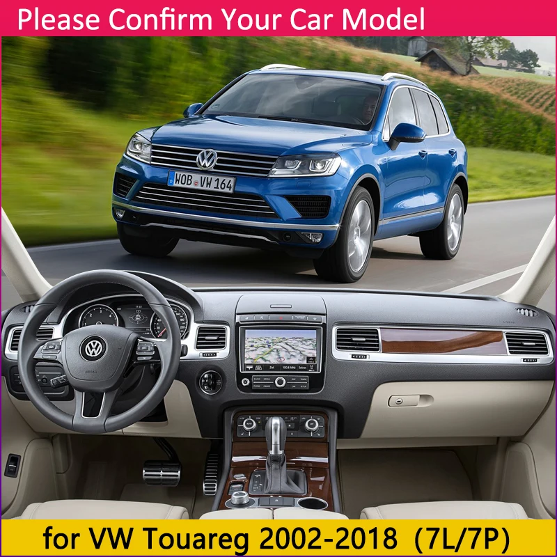 Для Volkswagen Touareg 2002~ 7L 7P Противоскользящий коврик на приборную панель солнцезащитный коврик для приборной панели автомобиля защитные аксессуары с покрытием коврик