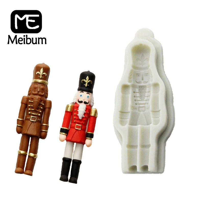

Meibum Nutcracker Soldier Sugar Craft Silicone Fondant Cake Mold Christmas Theme Biscuits Chocolate Candy Decorating Mould