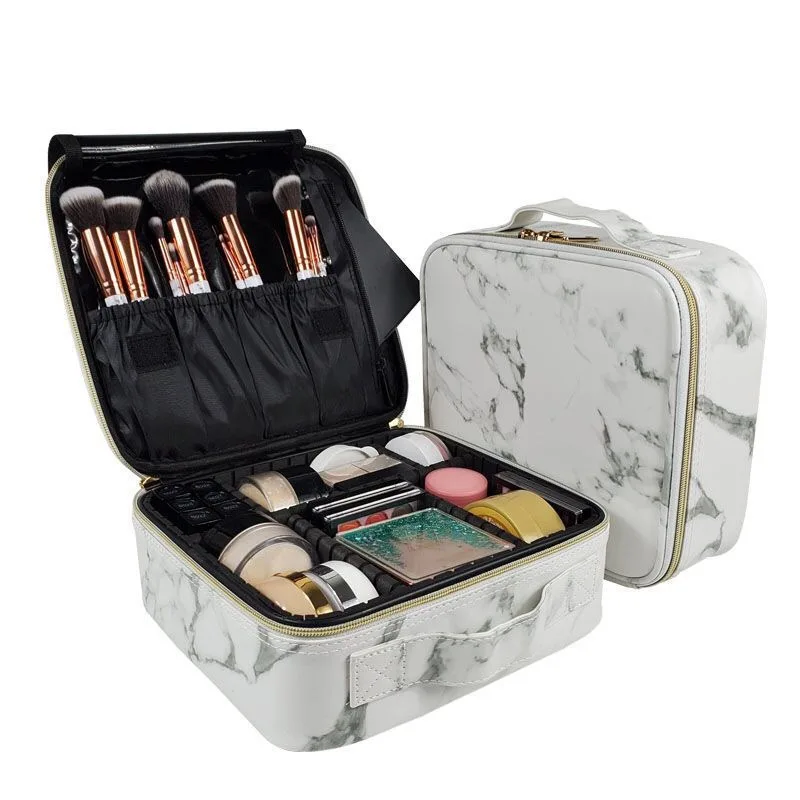 

Cosmetic Bags Large Makeup Bags and Cases Portable Marbling Travel Makeup Organizer Zipper Storage Handbag Toiletry Cosmetic Bag
