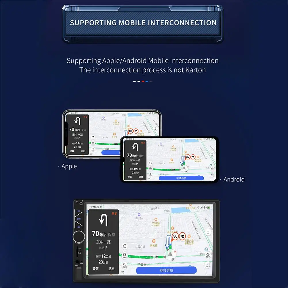 7 дюймов 12V Bluetooth стерео радио плеер с сенсорным экраном 2 Din HD Mp5 плеер поддерживает IOS/Android телефон зеркало соединение