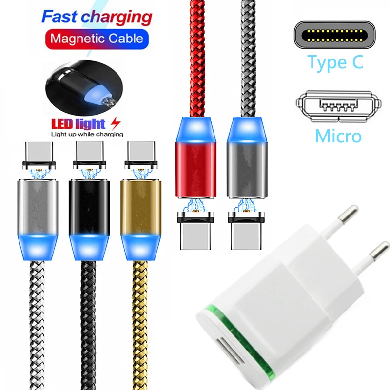 

Magnetic Type C Micro USB Magnet Charge Cable For Moto G4 G5 G6 G7 V20 V30 V40 K8 K10 K40 K50 Q60 Fast Charge Phone Charger