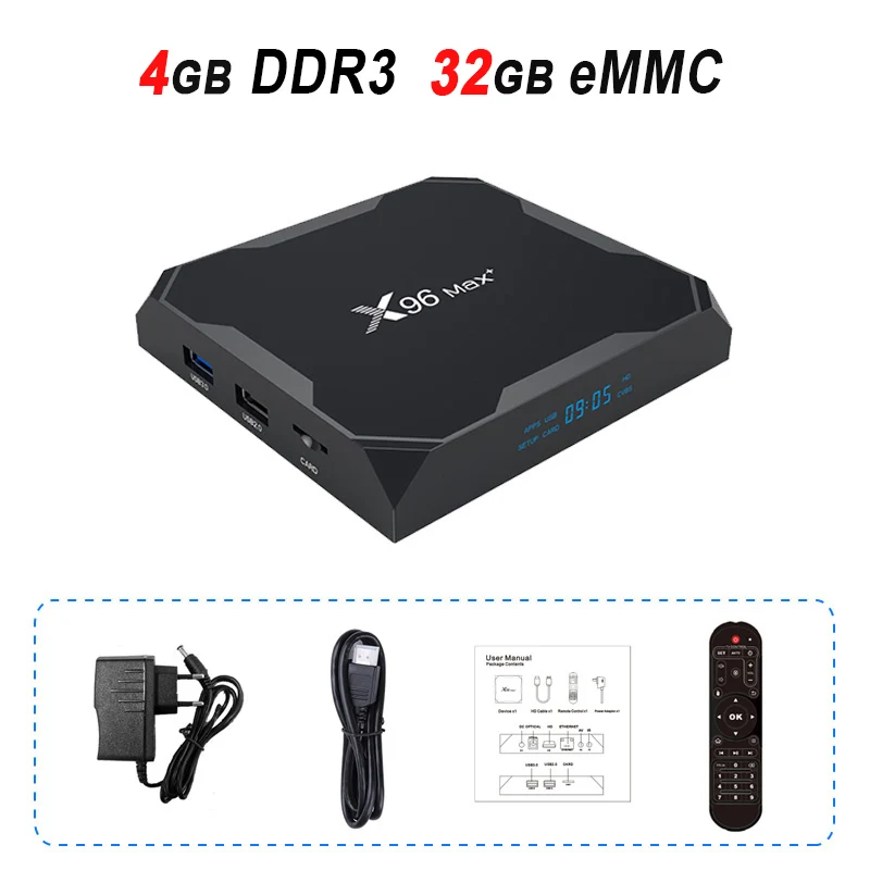 X96 Max+ Android 9,0 ТВ приставка Amlogic S905X3 Smart tv Box 4GB DDR3 32GB 64GB eMMC 2,4G 5G WiFi 1000M RJ45 Bluetooth 4K X96 Max - Цвет: 4GB 32GB