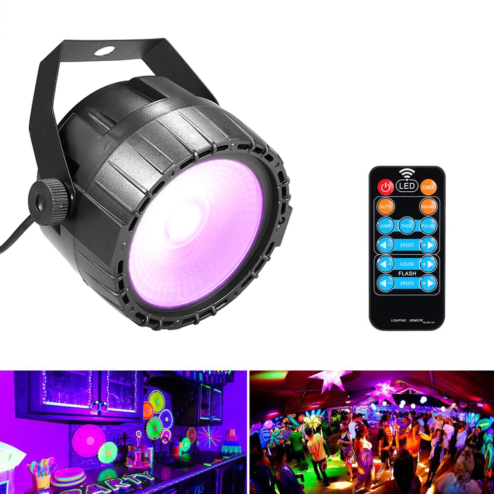 10 Вт RGB UV COB светильник беспроводной пульт дистанционного управления сценическая