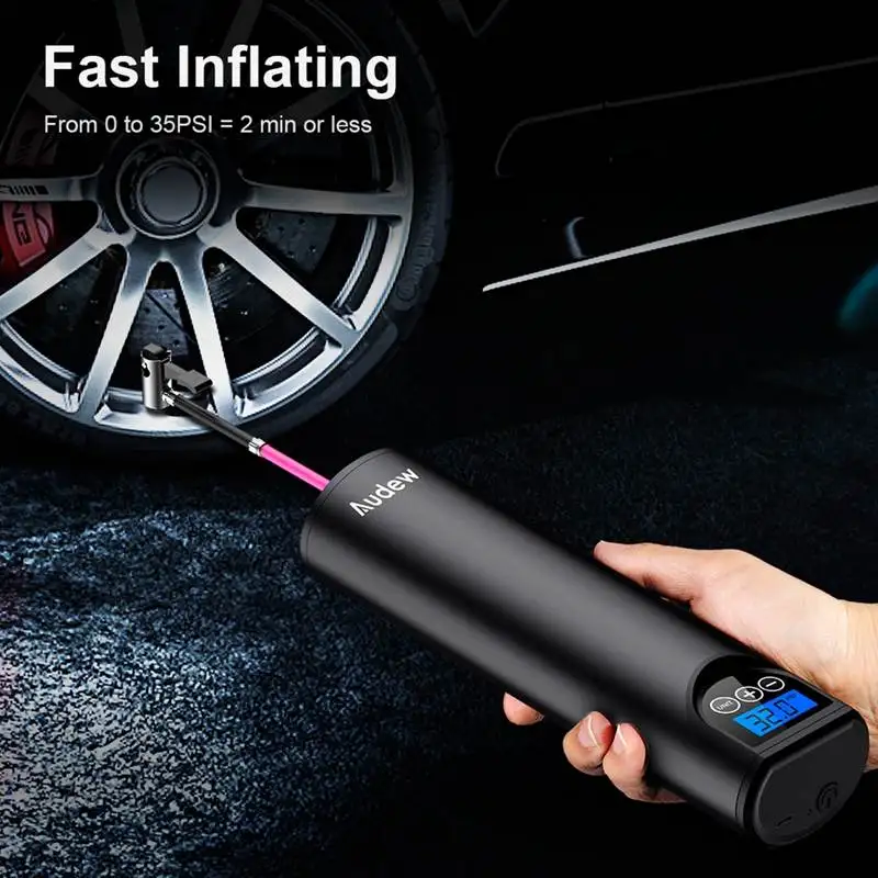  Audew 12V 150PSI Cordless Handheld Air Inflator Pump Car Tyre Inflatable Pump LCD Rechargeable For 