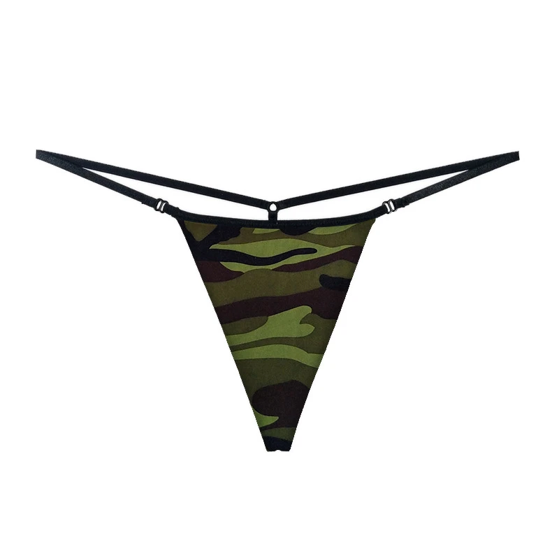 camouflage Сексуальные женские трусики хлопок стринги Веревка Нижнее белье мини-стринги и g Нижнее белье принт камуфляж Леопард 5 шт./партия - Цвет: camouflage