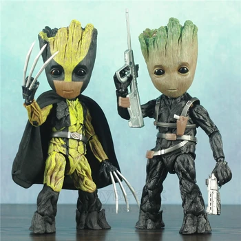

Life Size 1:1 Marvel Avengers GOTG Cute Baby Tree Man Mix Wolverine W Soldier 25CM Action Figure BJD KO HT Hot Toys Legends