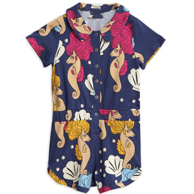 IN STOCK Spring and Summer New Mr with The Series Full of Printed Hippocampus Full Printed Shirt T-shirt