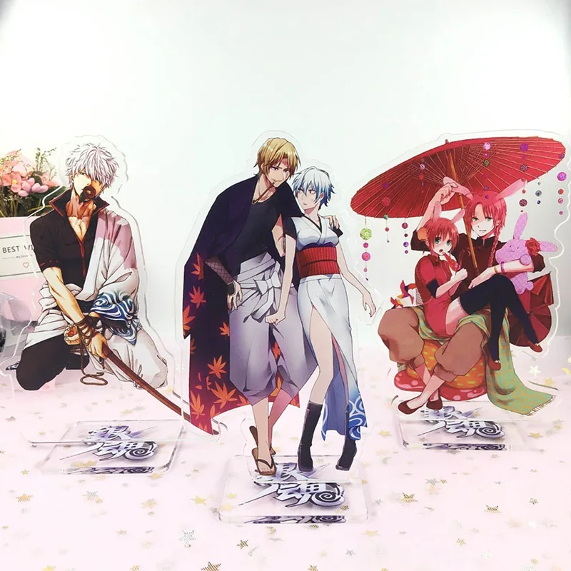 Аниме Gintama брелок Sakata Gintoki Shimura Shinpachi Kagura Sadaharu Милый Забавный мультяшный акриловый брелок подвеска ювелирный подарок