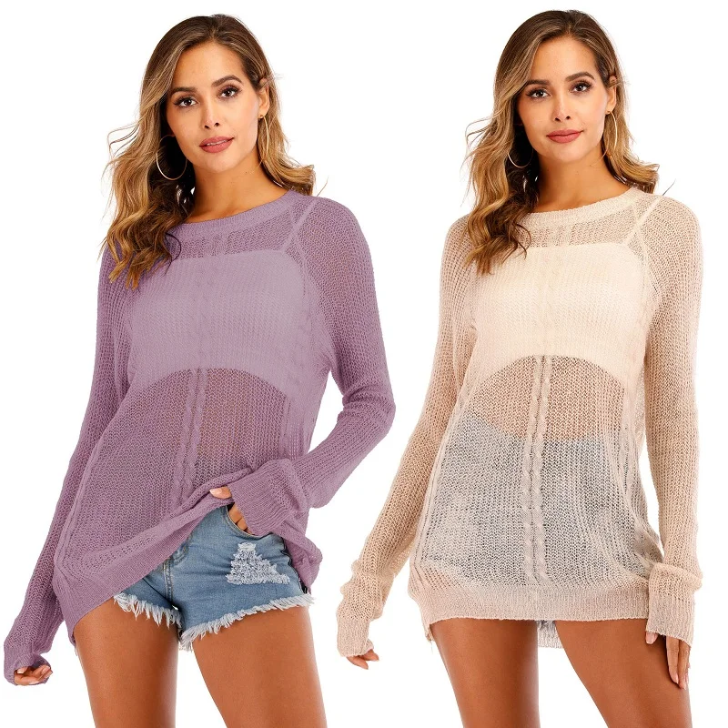 

New crochet see through beach cover ups sexy women long sleeve bikini swimsuit swimwear cover up hollow out beachwear