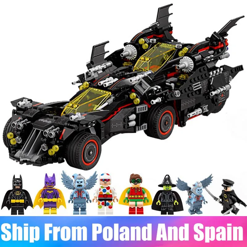 

Super Heroes 07077 Batman Movie Ultimate Batmobile Compatible with Lego Batman 70917 Model Building Block Bricks Gift Kid Toy