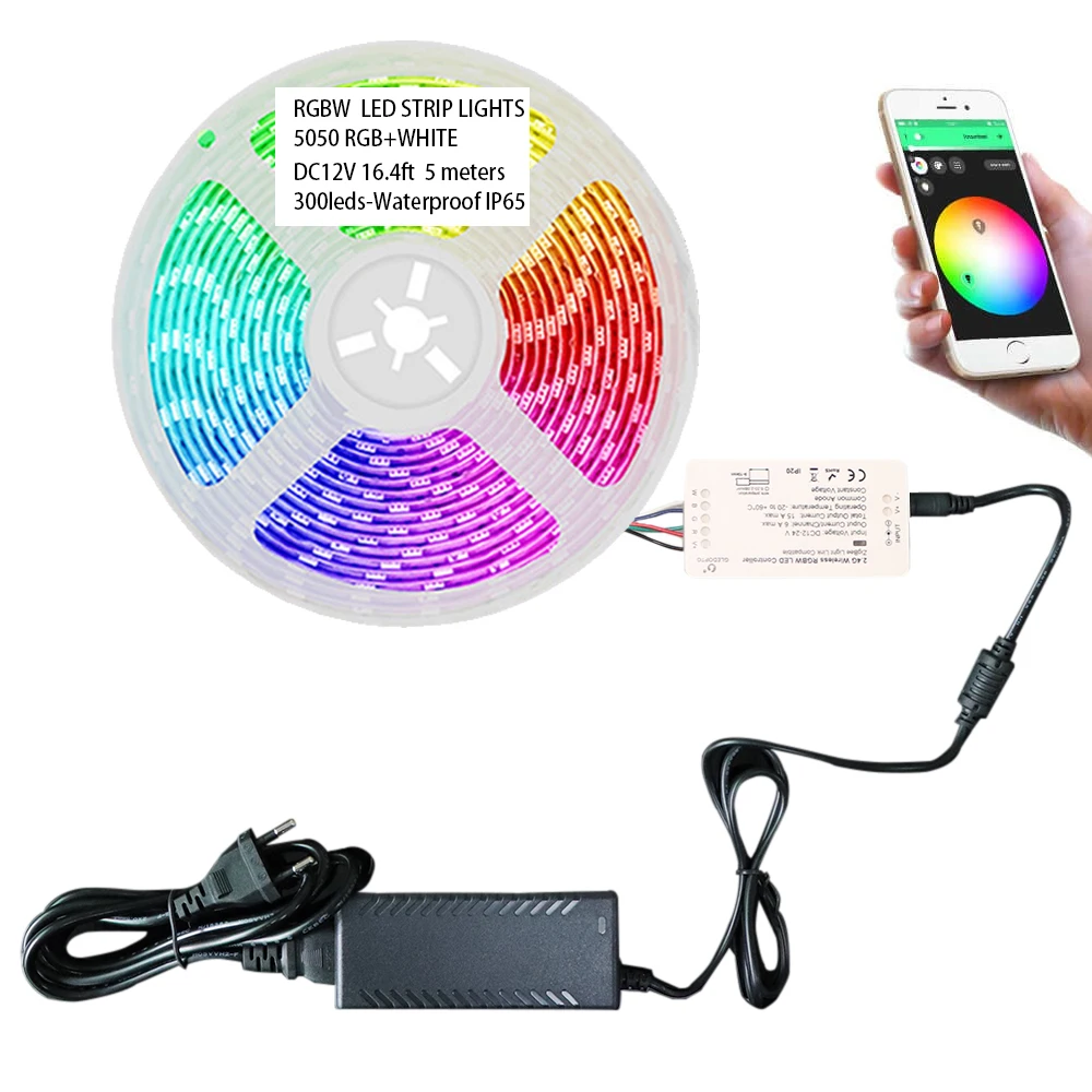 Контроллер Zigbee с светодиодными лентами 12 В 5050 RGBW работает с phillips Hue Bridge, lighttify Hub и Amazon Echo Plus для приложения - Испускаемый цвет: RGBW STRIP KIT