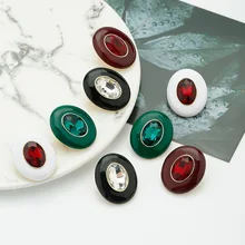 Yhpup трендовая геометрическая форма, цинковый сплав, цветная эмалированная смола, Кристальные Винтажные серьги-гвоздики, индийские Роскошные Oorbellen, женские вечерние