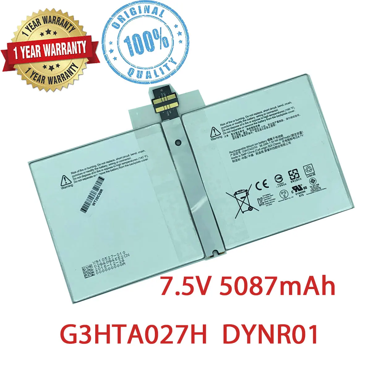 Dynr01 G3hta026h G3hta027h Için Orijinal Laptop Batarya Microsoft Yüzey Pro 4 17