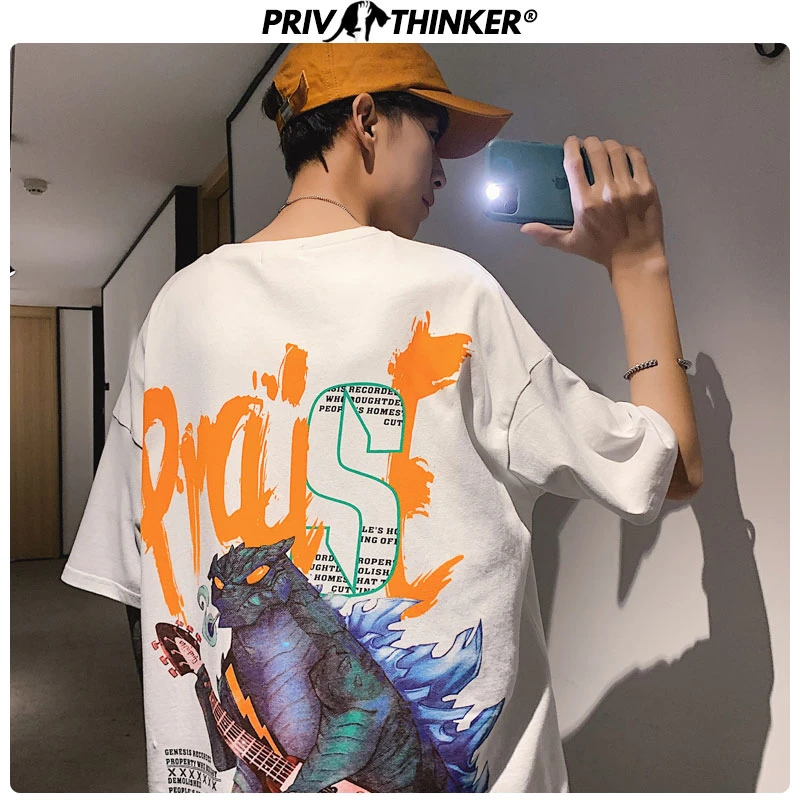 Privathinker Summer Funny T Shirt Men Korean Loose Unisex Tshirts Men O Neck Hip Hop T Shirt Men Fashion Men Cotton Clothes T Shirts Aliexpress