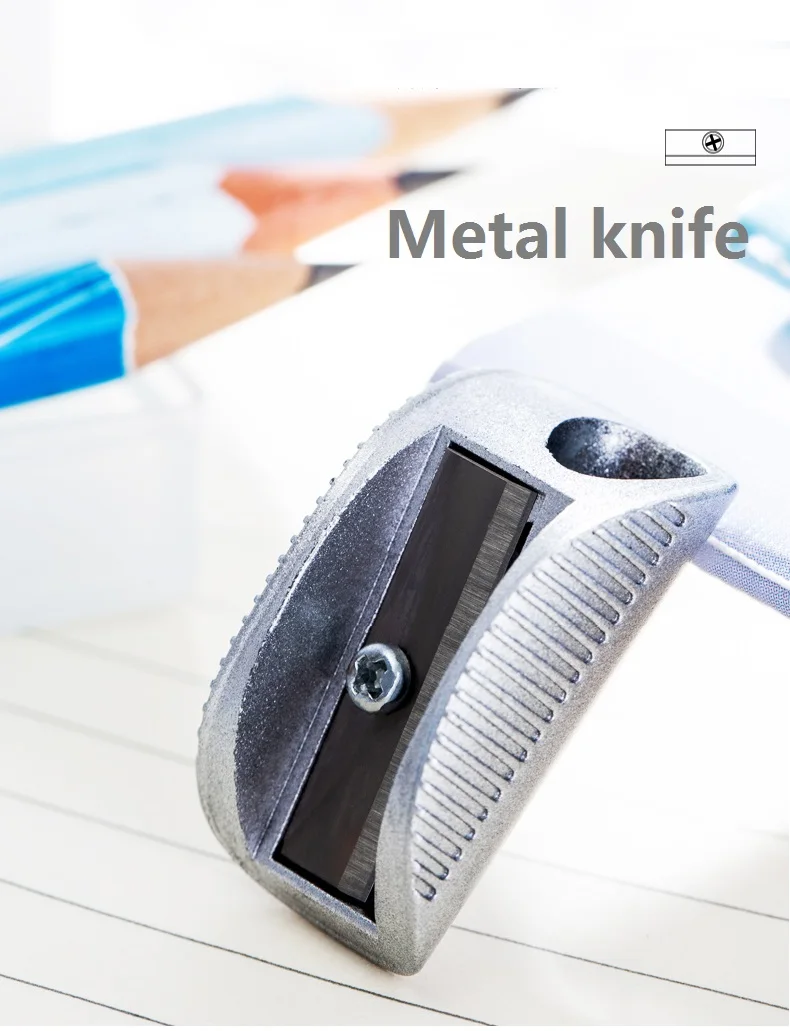 Zinc Alloy Body Metal Pencil Sharpener Students Pencil Knife Pencil Planer Cutter Office School Staionery Writing Tools 68656