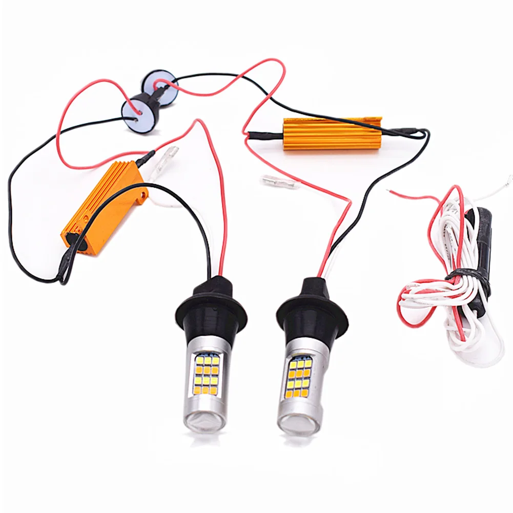 T20 W21W 7440 2835 42SMD двухцветный мигающий фонарь стоп-сигнал обратный поворот лампы сигнального освещения 360 градусов угол света