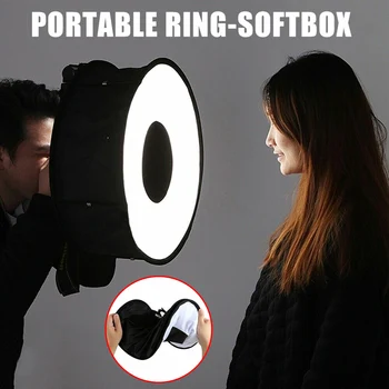

Portable Camera Round Softbox Reflector Foldable for Portrait Product Photography Suit for Most Cameras KQS8
