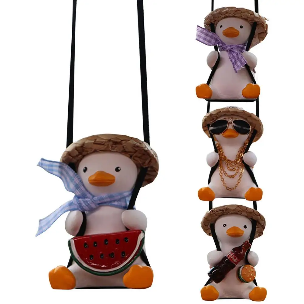 Swinging Duck Car Hanging Ornament Rearview Mirror Pendant Lightweight