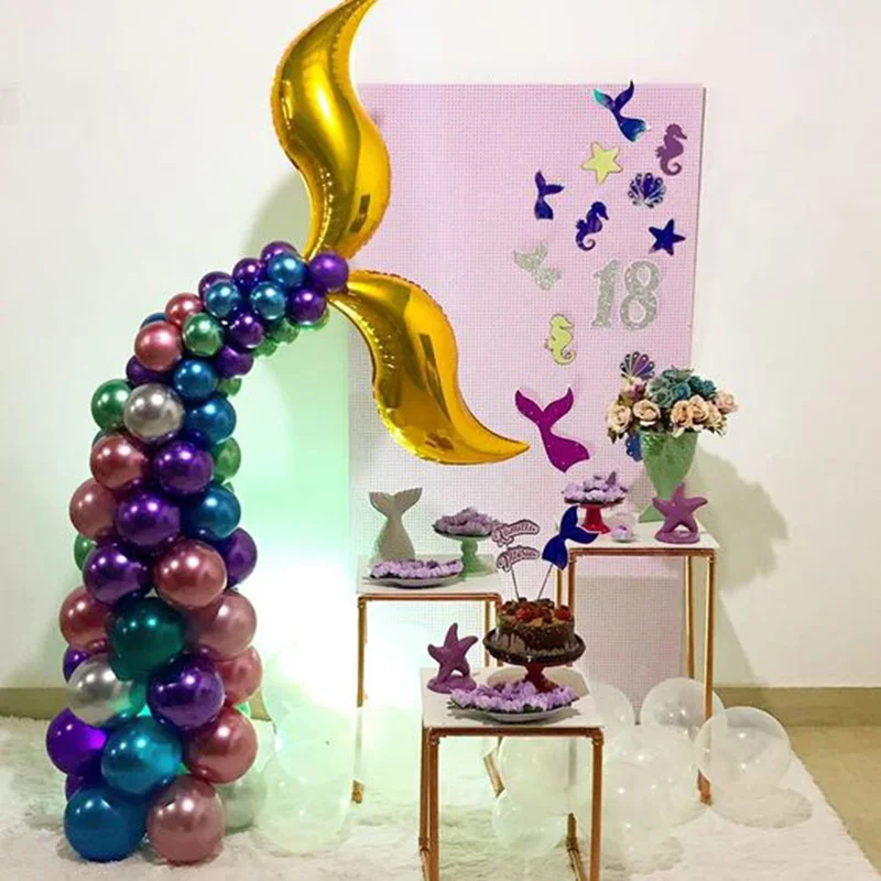 

Mermaid Party Supplies Mermaid Tail Balloon Garland Set Latex Balloon Arch Tool Kit For Wedding Baby Shower Girl Birthday Decor