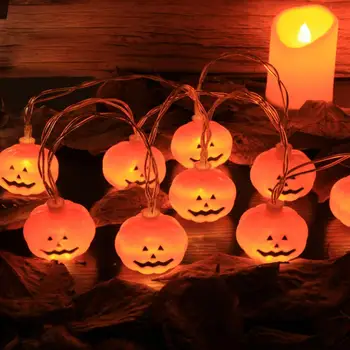 

2.5m 20Led Halloween Pumpkin Led Light String Portable Cute String Pumpkin Decoration Lantern Light String Battery 3*AA 4.5V