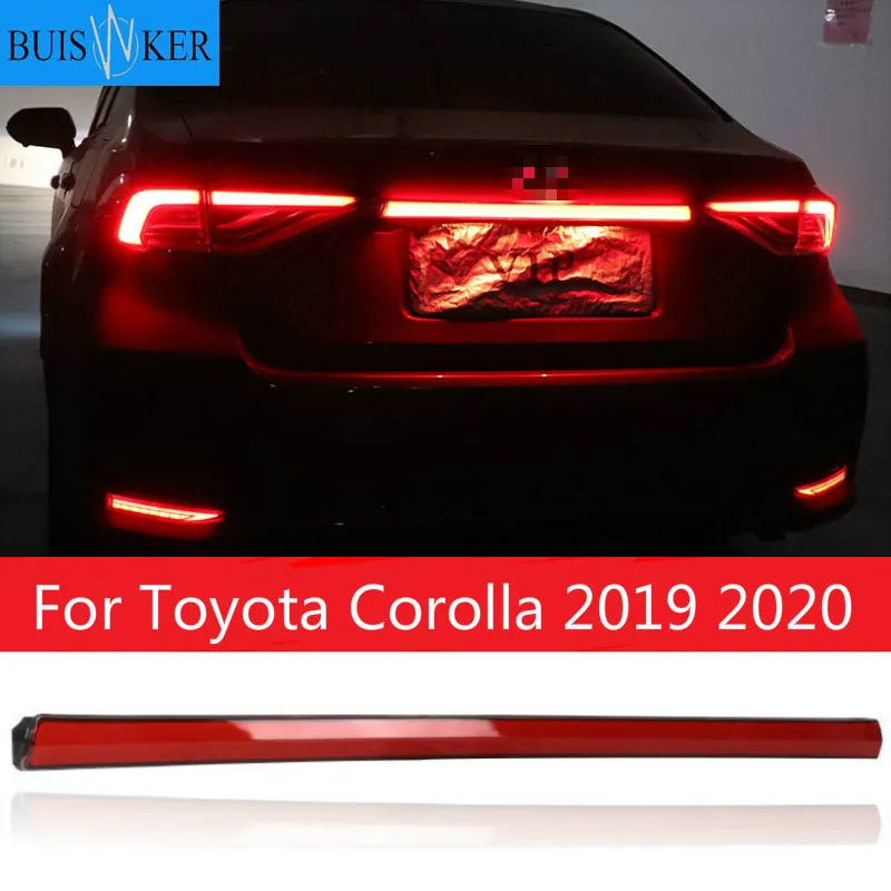 

Для Защитные чехлы для сидений, сшитые специально для Toyota Corolla 2019 2020 хвост светильник Дневной светильник + стоп-сигнал + сигнал поворота лампа три функции светодиодный задний бампер светильник s
