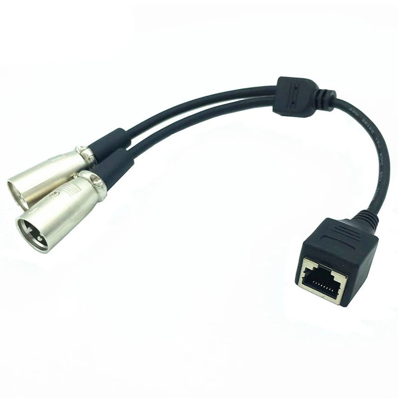 2 XLR 3 Pin MaleTo RJ45 Женский сетевой адаптер Соединительный кабель(25 см