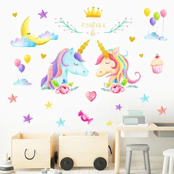 

Hot Selling Creative New Style Unicorn Wall Sticker CHILDREN'S Room Kindergarten Decorative Sticker