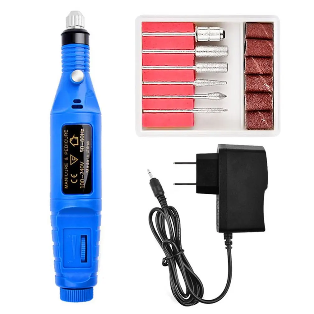 

Nail Polishing Machine Polishing Pen Trial Grinder Mini Electric Manicure Tool Exfoliating Polishing Pen - Blue #US