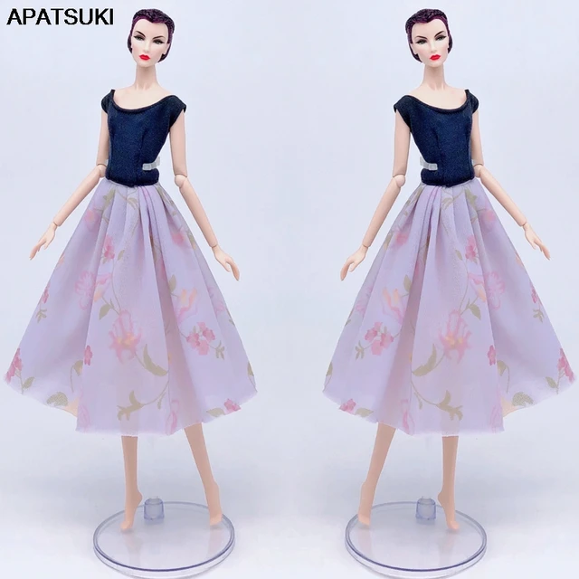 Moda Roupas Roupas de Boneca Para Boneca Barbie Vestido de Festa Amarelo  Top & Floral Midi Saia 1/6 Bonecas Acessórios Brinquedo de Criança -  AliExpress