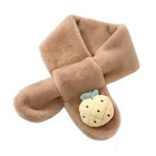 Детские шарфы Зима плюш имитация кроличьего меха милый нагрудник с фруктами Корейская версия теплого Креста шарф