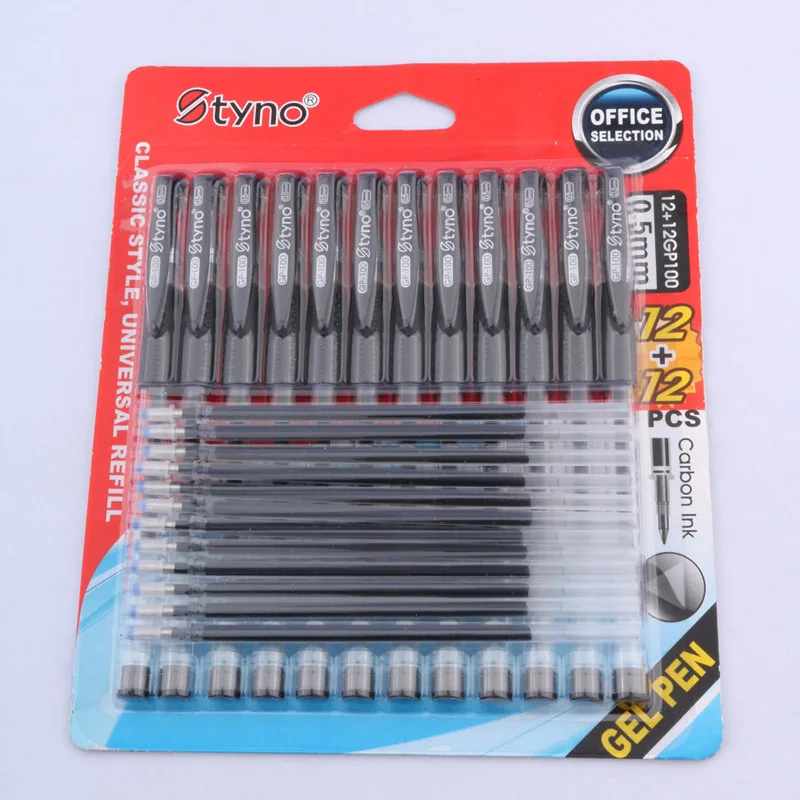 Black Ink Gel Pen Plastic Frosted School Writing Marker Pens Supply 2020 