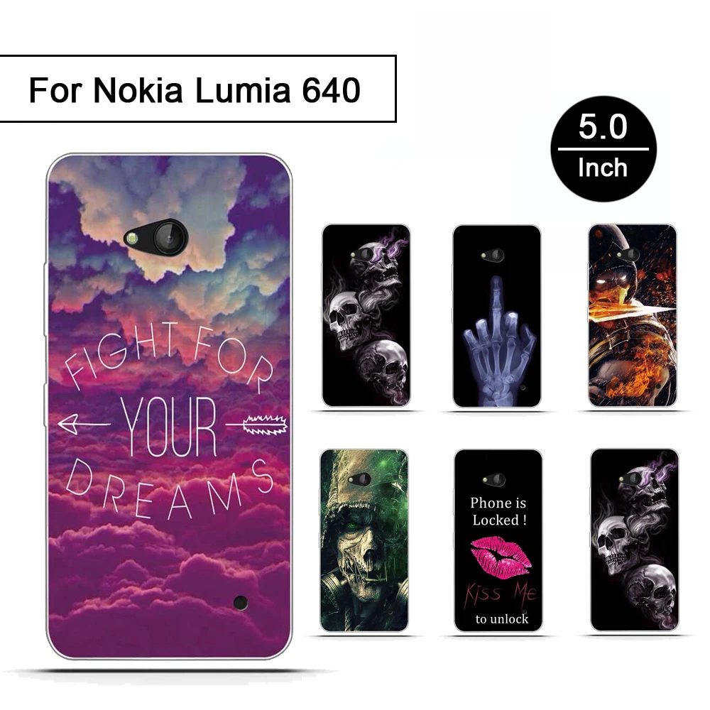 Чехол из ТПУ для Microsoft Nokia Lumia 640 мягкие силиконовые чехлы накладки с рисунком