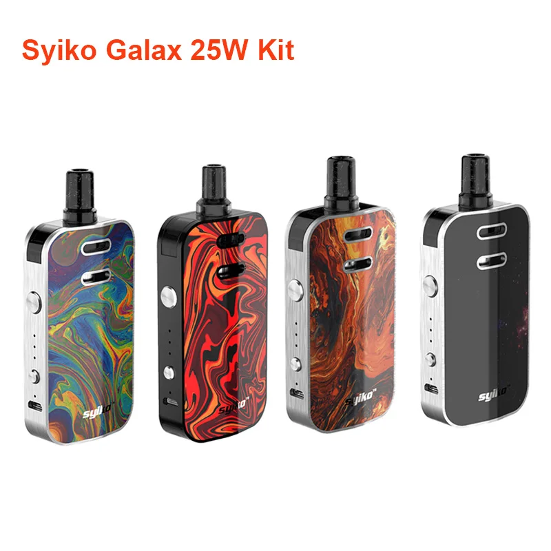 

Syiko Galax 25W Starter Kit Mesh Cotton Coil Adjustable Wattage Vape Box Mod Atomizer Pod Built-in 1200mAh Battery E-cig Device