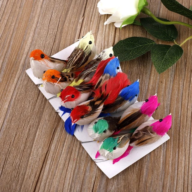 12 Db Mesterséges Szimulációs Hab Madarak Mini Díszek Diy Kézműves Esküvői Dekoráció Otthoni Kerti Kiegészítők - Image 6