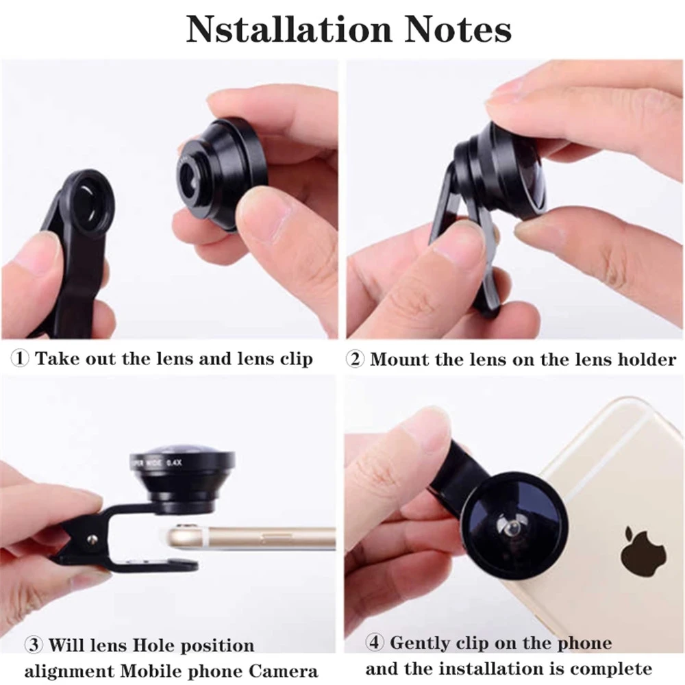3in1 Fisheye Lens Phone Lenses 0.67x Wide Angle Zoom Macro Lens Camera Kits With Clip Lens On The Phone Lens for Smartphone iPad