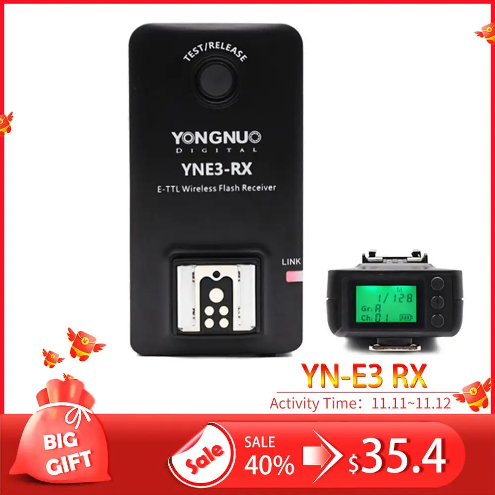 YONGNUO YN-E3-RX YNE3 RX e-ttl беспроводной приемник вспышки для YN568EX II YN565EX YN600EX-RT Canon 580EX 600EX-RT