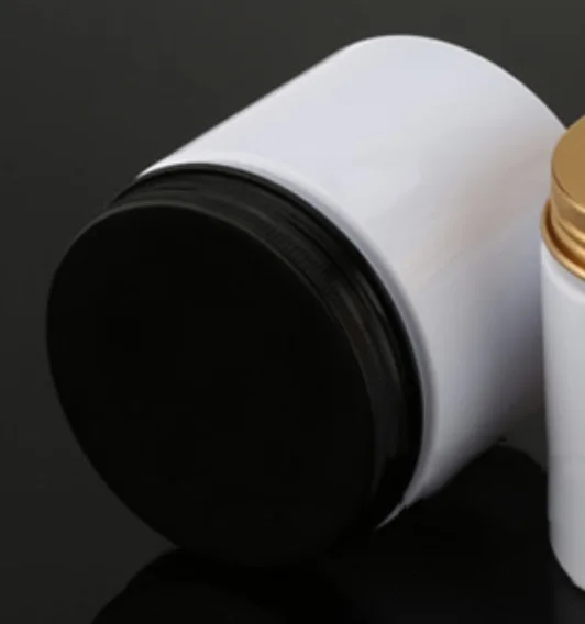 Metal Black Lid Белый 200 г пластиковая банка пустой Макияж Лицо контейнер для упаковки крема уход за кожей лосьон кофейные зерна дорожная бутылка - Цвет: Metal Black Lid