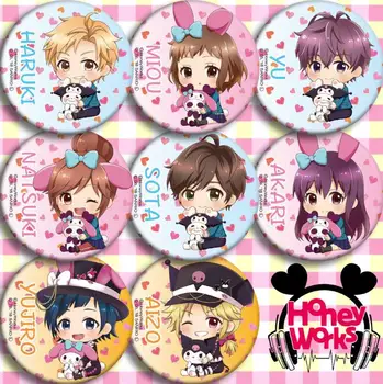 

8pcs/1lot Anime Honey Works Miou Haruki Yu Naisuki Sota Akari Figure 4989 Badges Round Brooch Pin Gifts Kids Toy