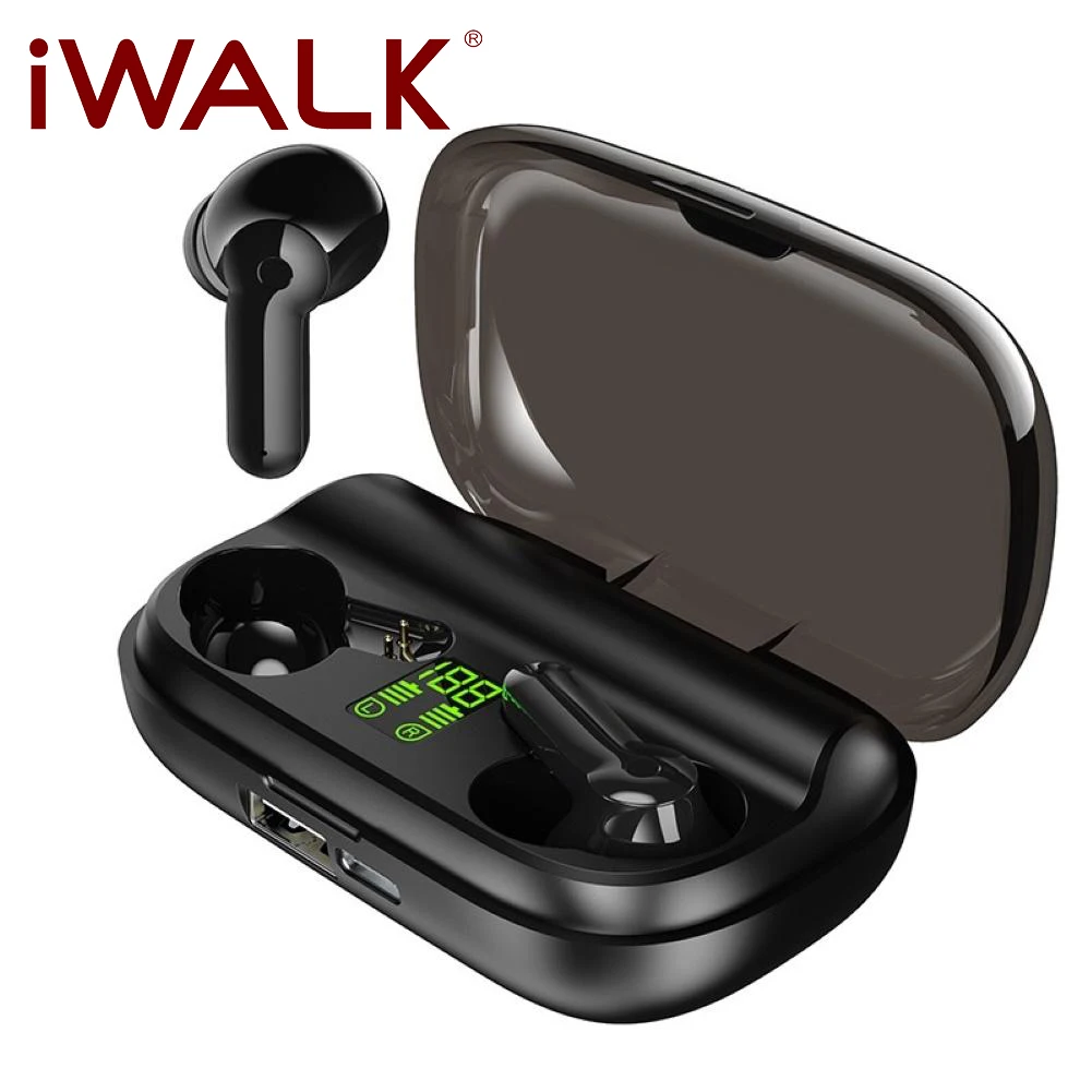 IWALK TWS Wireless Earbuds with 2000mAh Power Bank Charging Box Binaural Call Bluetooth 5 Earphone Touch Control Stereo Headset