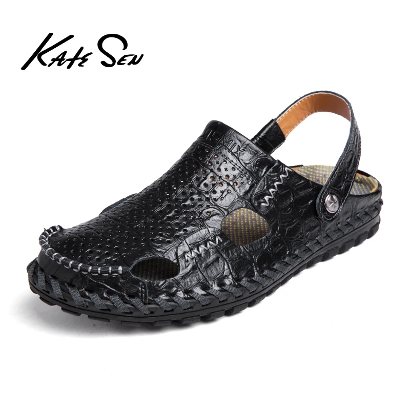 

New Casual Men Soft Sandals Comfortable Men Summer Leather Men's slippers Men Roman Summer Outdoor Beach Sandals Big Size 38-48