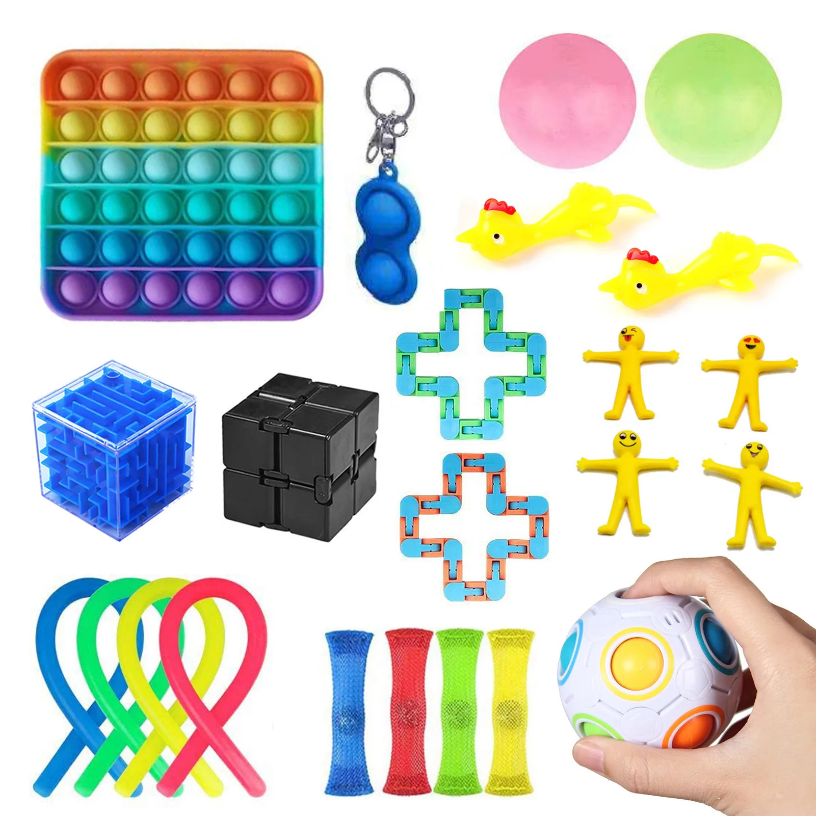 Fidget Toys Set Marbles Ball For Autism Adhd Anxiety Stress Relief Squeeze Toys Pop Bubble Fidget Sensory Toy For Kids Adults Squeeze Toys Aliexpress