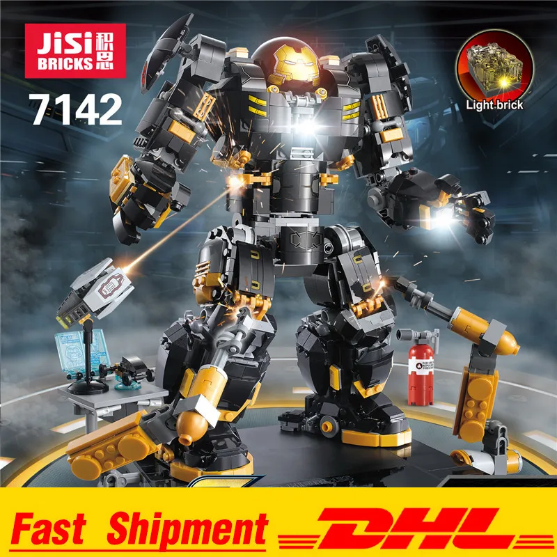 

DHL 7142 7134 07101 Super Hero Iron Man Anti Hulk Mech Toy Building Bricks Blocks Model Compatible Legoinglys 76105 Gift