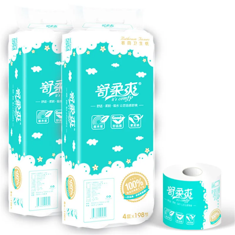 

10pcs / Bag 3 Ply Natural White Toilet Paper Roll Soft Bath Tissue Home Kitchen Bathroom Cleaning Toilet Toilet 10 Roll Paper