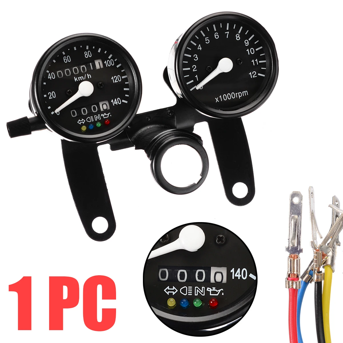 

1PC High Quality Motorcycle Odometer Speedometer Tachometer Gauge For Chopper Bobber Cafe Racer Motorbike Instrument