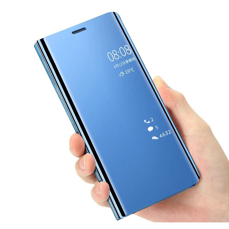 Чехол для Xiaomi Mi CC9e A3 противоударный флип-чехол из искусственной кожи с зеркалом