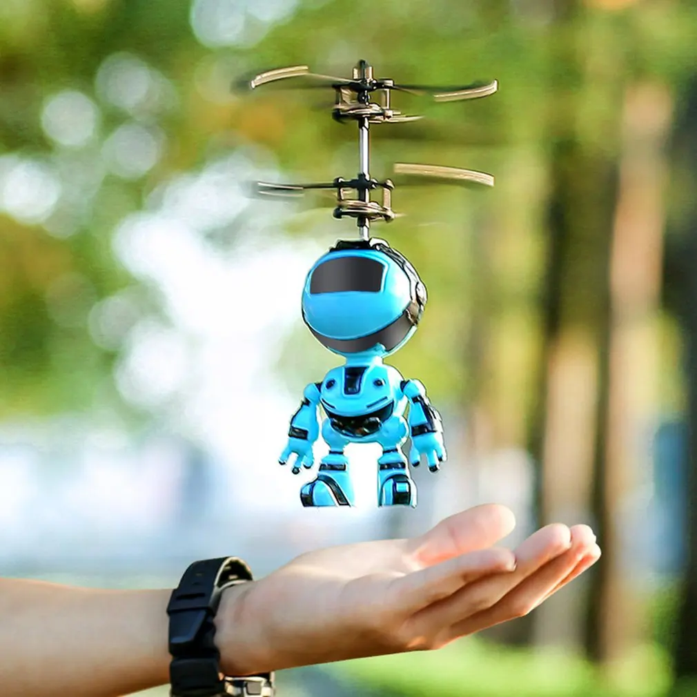 Робот Подвеска индукционный самолет детская Подвеска Игрушка освещение игрушка вертолет летающая игрушка перезаряжаемый Дрон - Цвет: robot