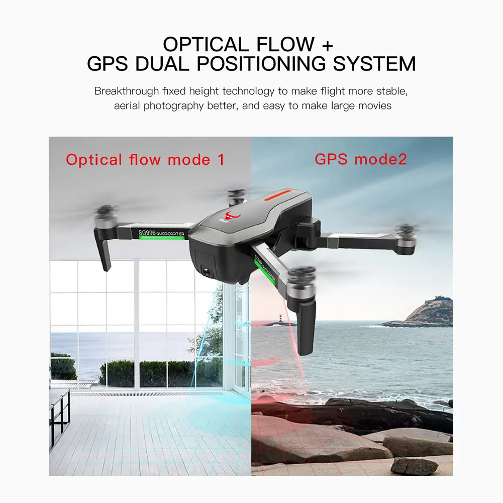 SG906 4K hd-видеокамера Квадрокоптер WiFi fpv gps слежение за квадрокоптером оптическое позиционирование потока 23 мин Время полета 800 м дистанционного самолета