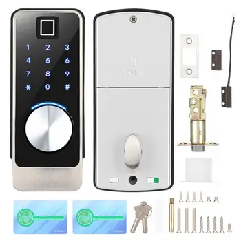 

fingerprint door lock Smart Fingerprint Bluetooth IC Card Password APP Security Door Lock with Mechanical Key smart lock